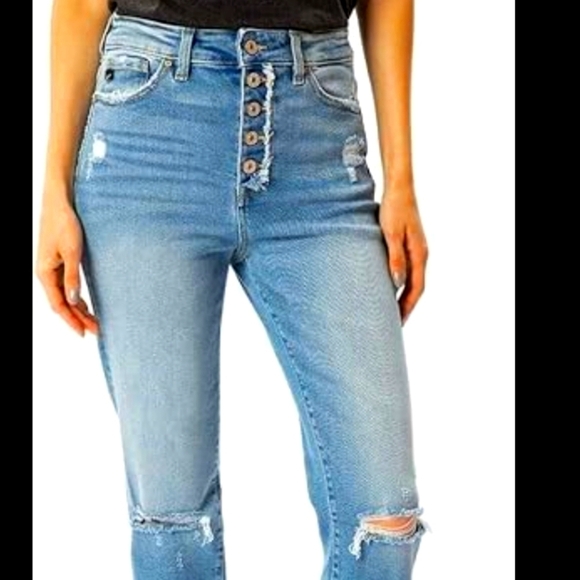 Kancan Mid-Rise Skinny Jeans Maybe High rise button closure 27 juniors size 7 - Picture 1 of 9
